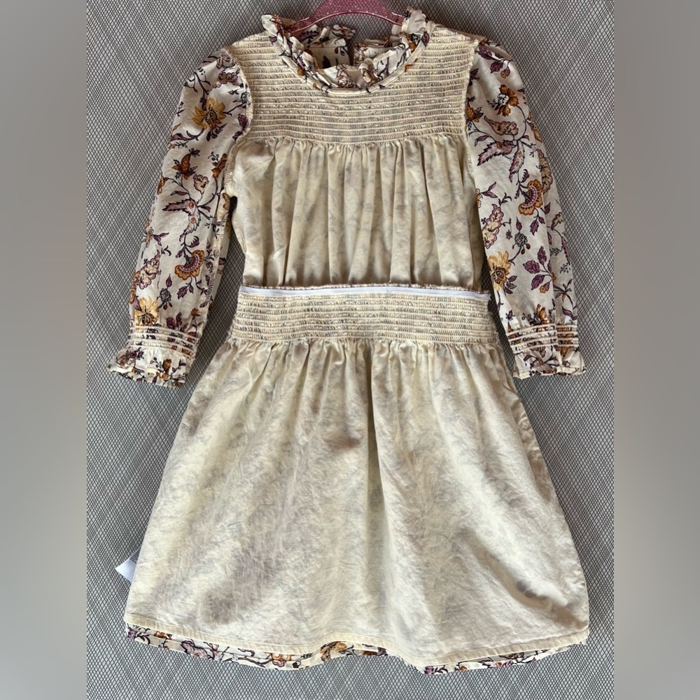 Janie and Jack - Floral cream Smocked cotton Dress - Size 5 - Picture 6 of 8